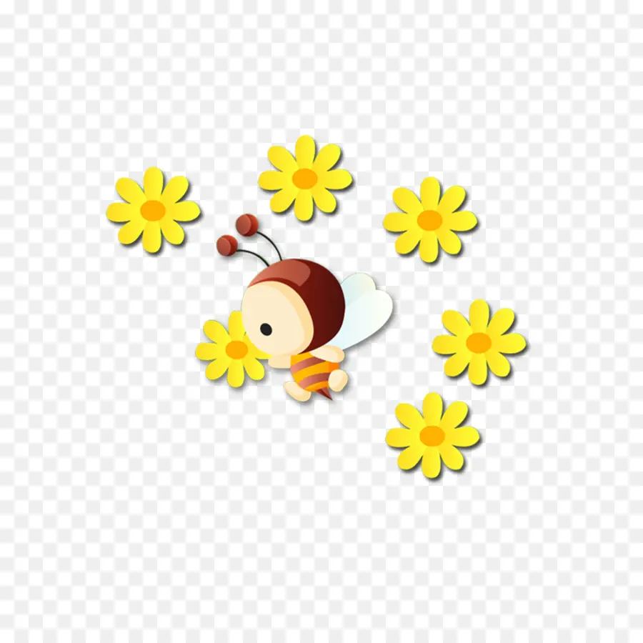 Abeille，Fleurs PNG