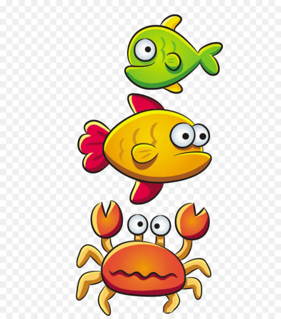 Poisson Et Crabe De Dessin Animé，Poisson PNG