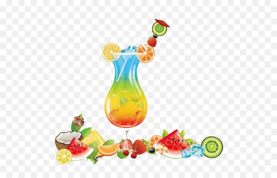 Cocktail Coloré，Fruit PNG