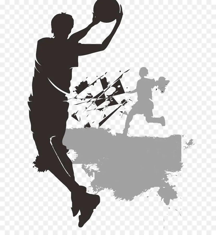 Silhouette De Joueur De Basket Ball，Basket Ball PNG