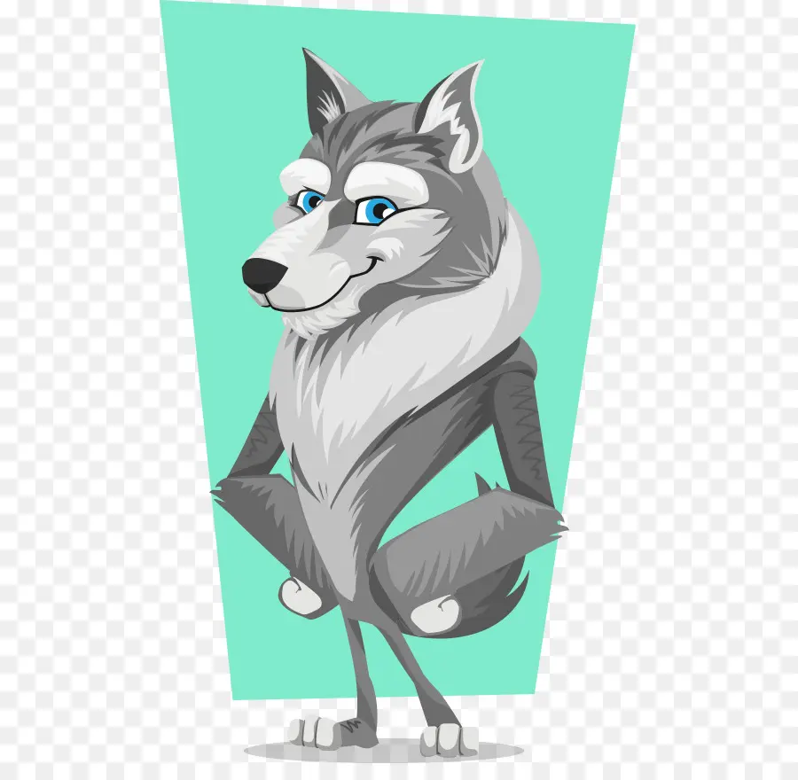 Loup Gris，Dessin Animé PNG