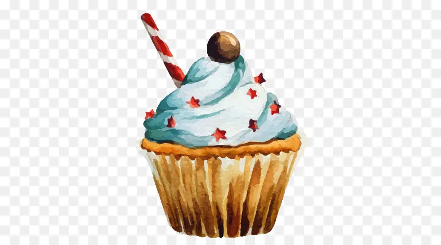 Cupcake，Peinture à L Aquarelle PNG