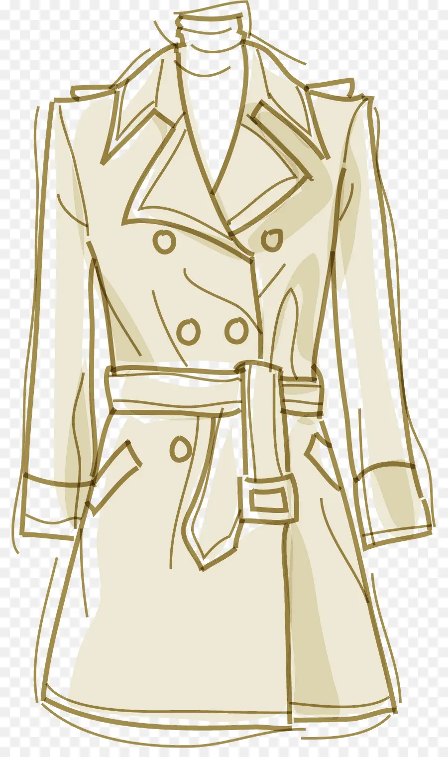 Trench Coat，Robe PNG