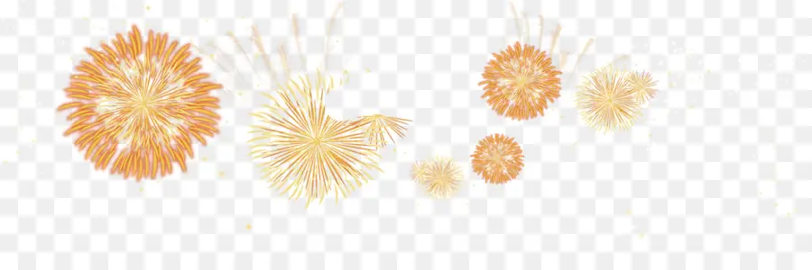 Feux D'artifice Dorés，Célébration PNG