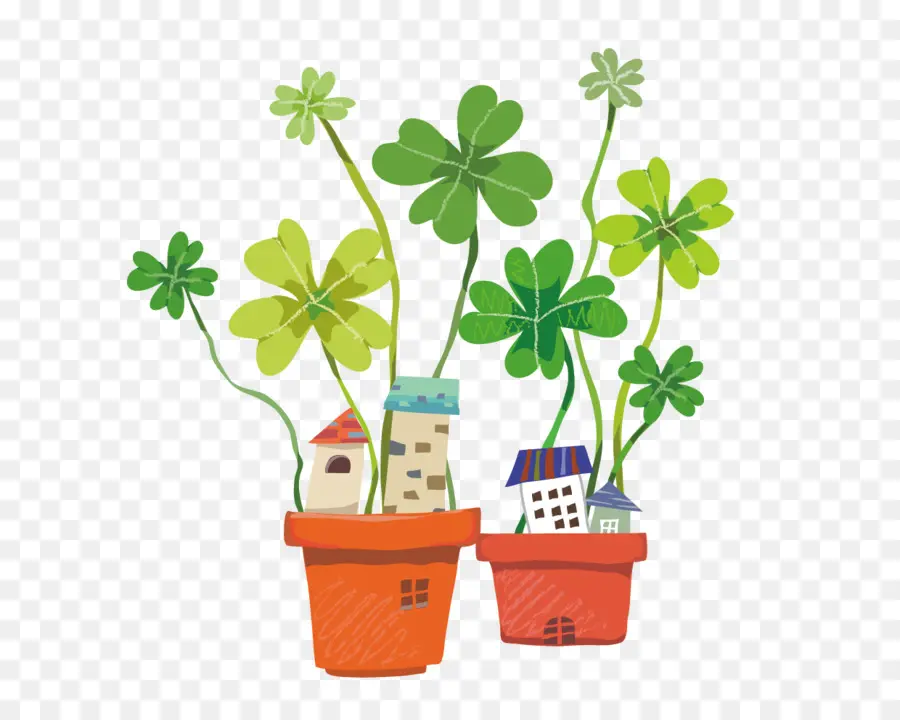 Plantes En Pot，Trèfle PNG