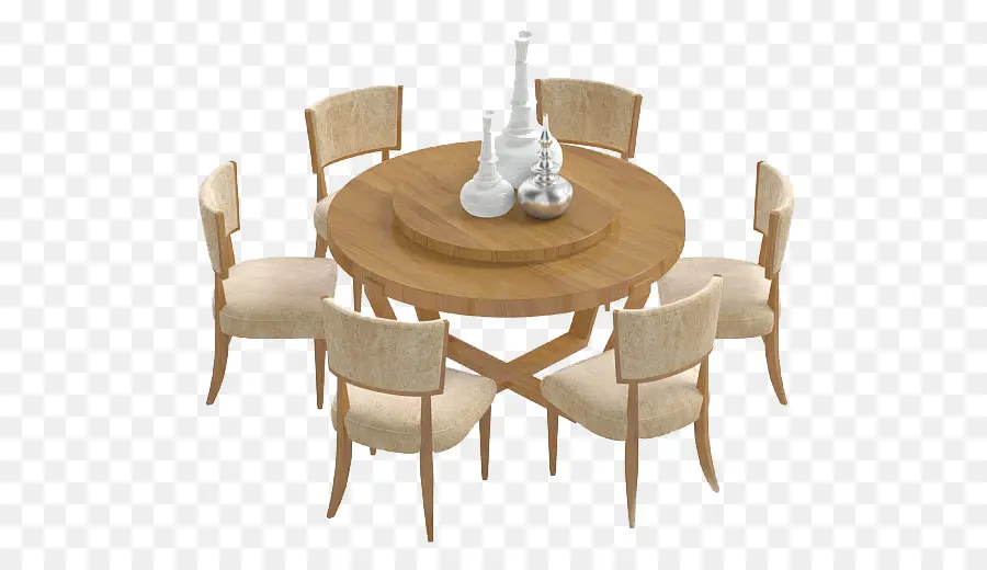 Table Ronde En Bois，Chaises PNG