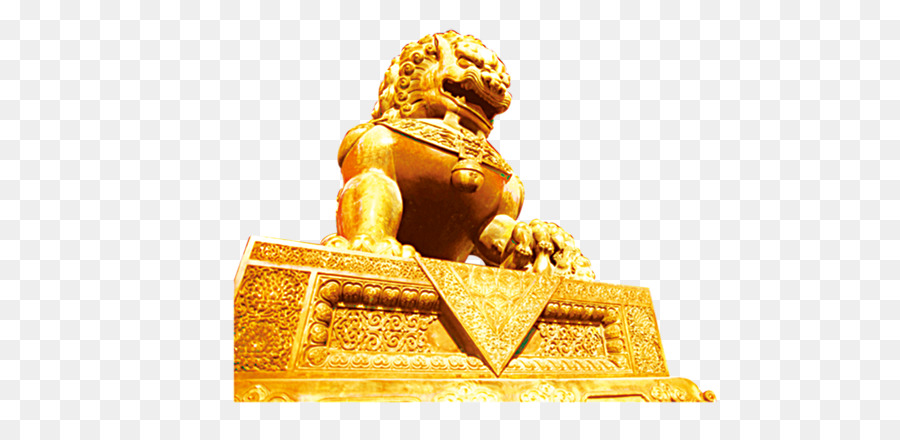 Statue Du Lion D'or，Sculpture PNG