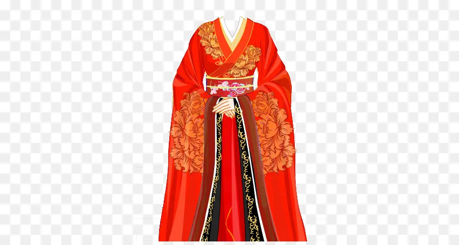 Robe Traditionnelle Rouge，Kimono PNG