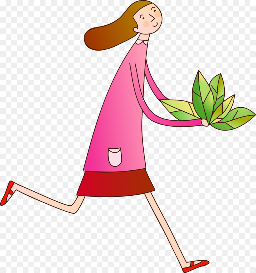 Femme Qui Court，Feuilles PNG