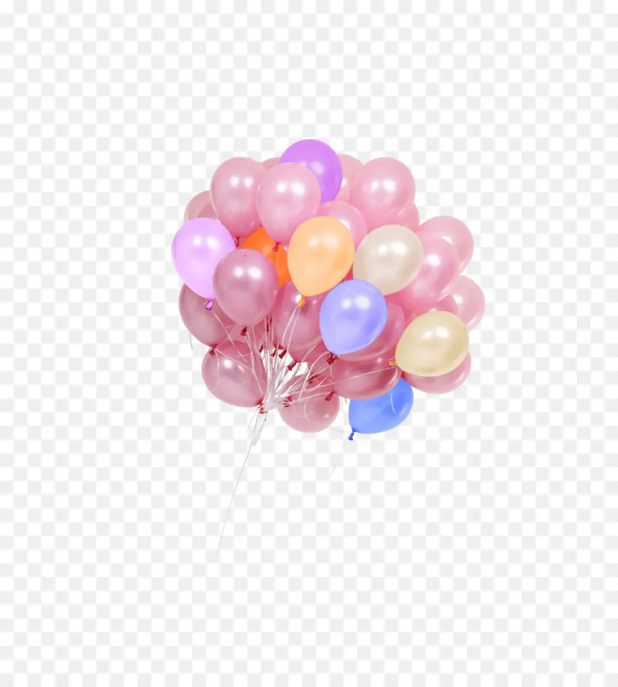 Ballons Roses Et Jaunes，Faire La Fête PNG