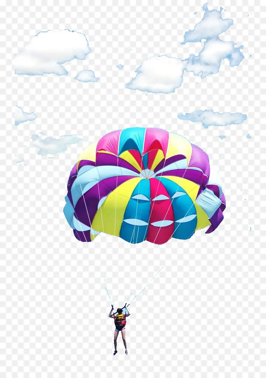 Parachute Coloré，Ciel PNG