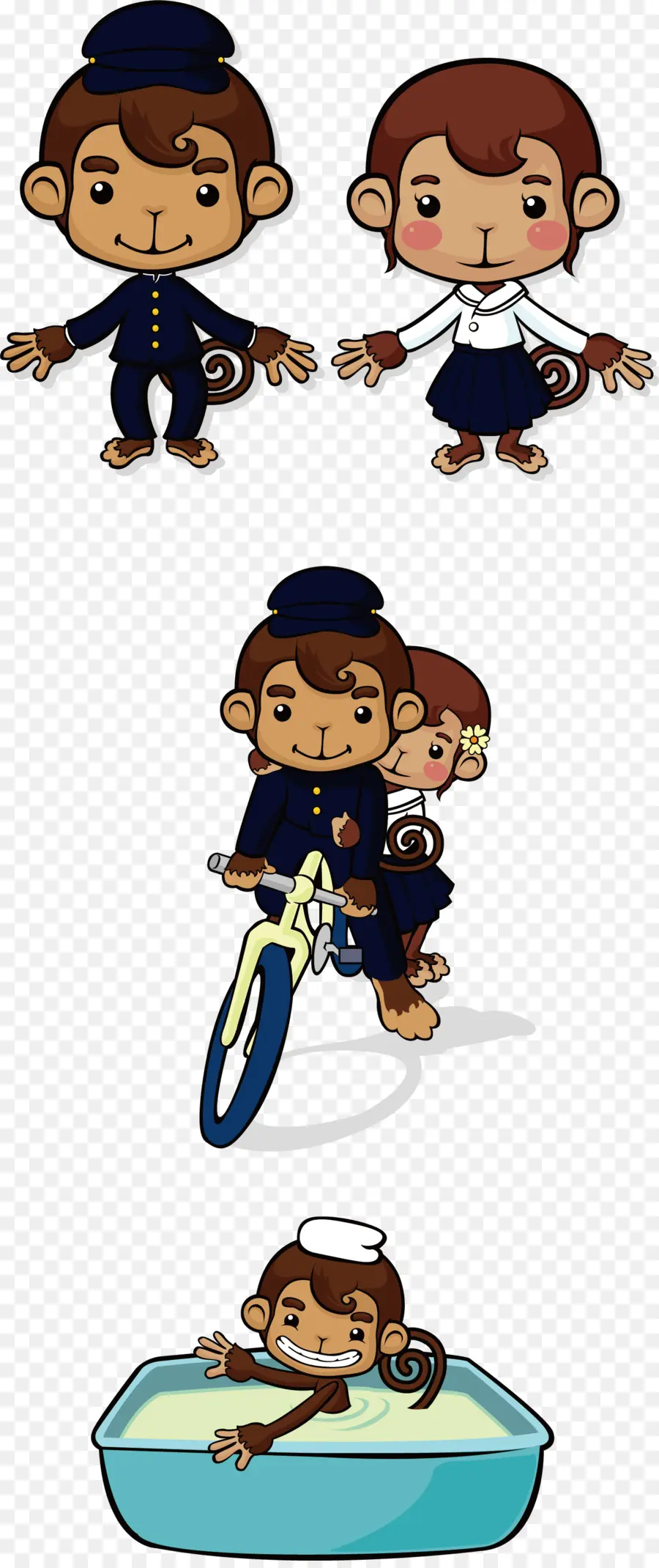 Singes，Vélo PNG