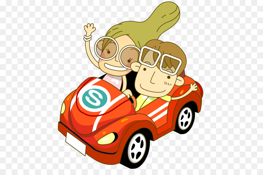 Couple De Dessin Animé，Voiture PNG