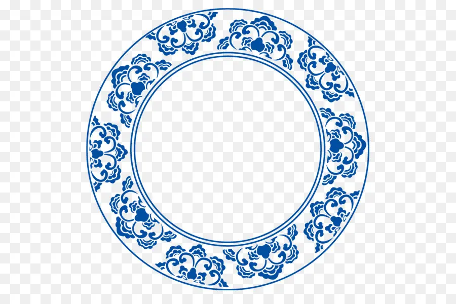 Assiette Décorative，Bleu PNG