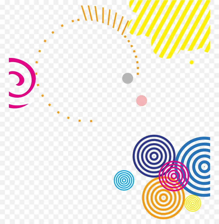 Art Abstrait Coloré，Cercles PNG