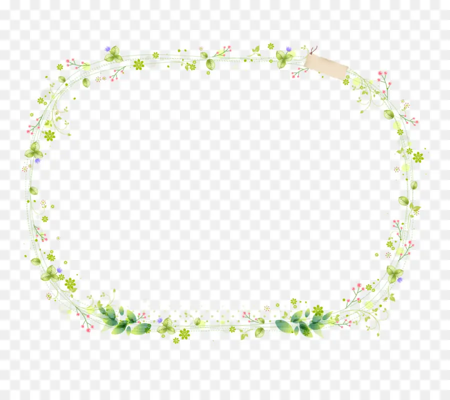 Cadre Floral，Vert PNG