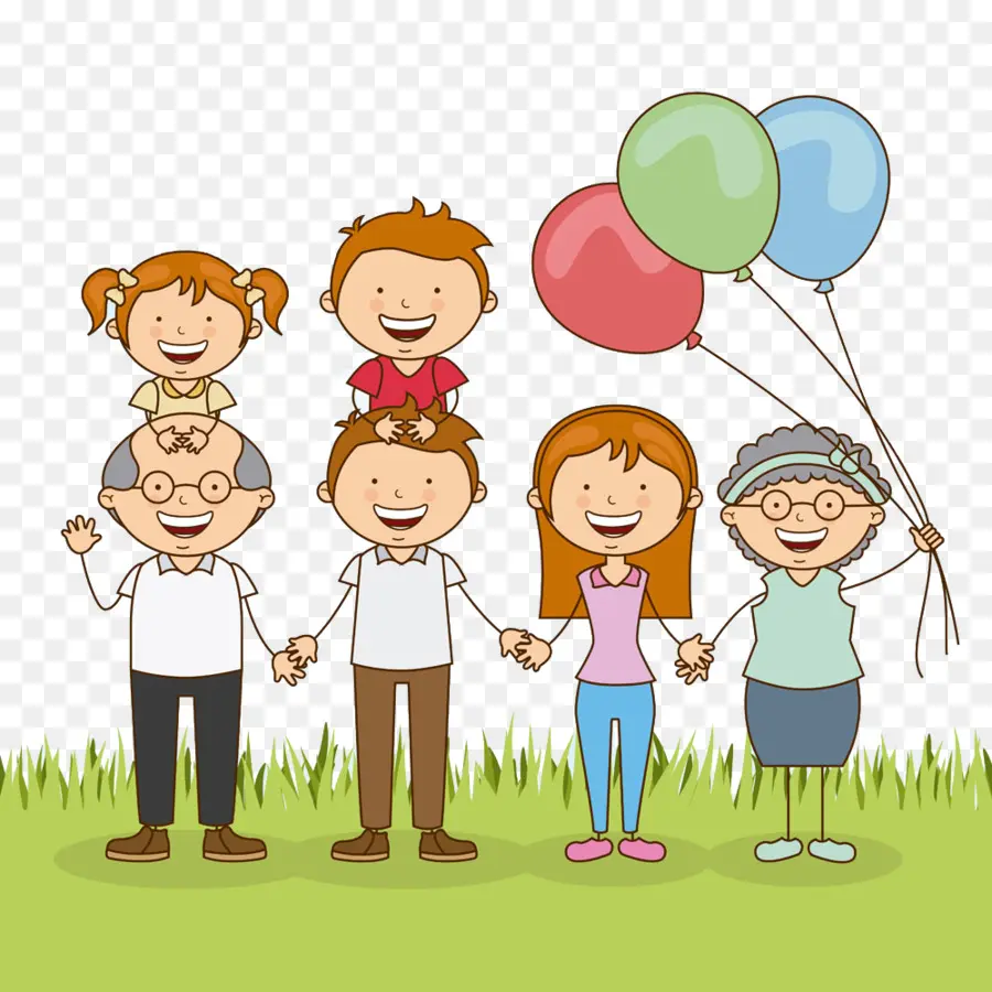 Famille Heureuse，Des Ballons PNG