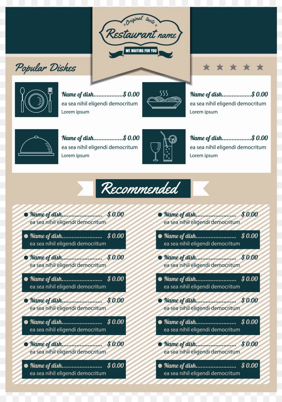 Menu，Plats PNG