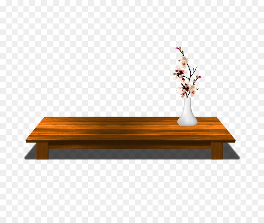 Table En Bois，Vase PNG