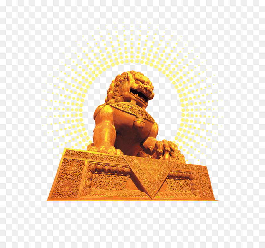 Statue Du Lion D'or，Lion PNG