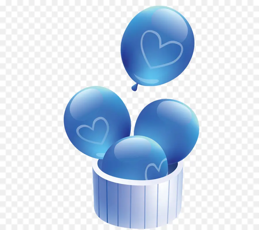 Ballons Bleus，Cœurs PNG