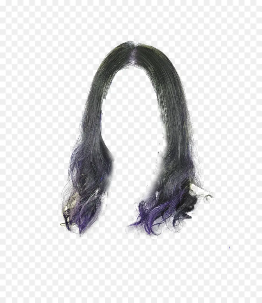 Cheveux Noirs Et Violets，Perruque PNG