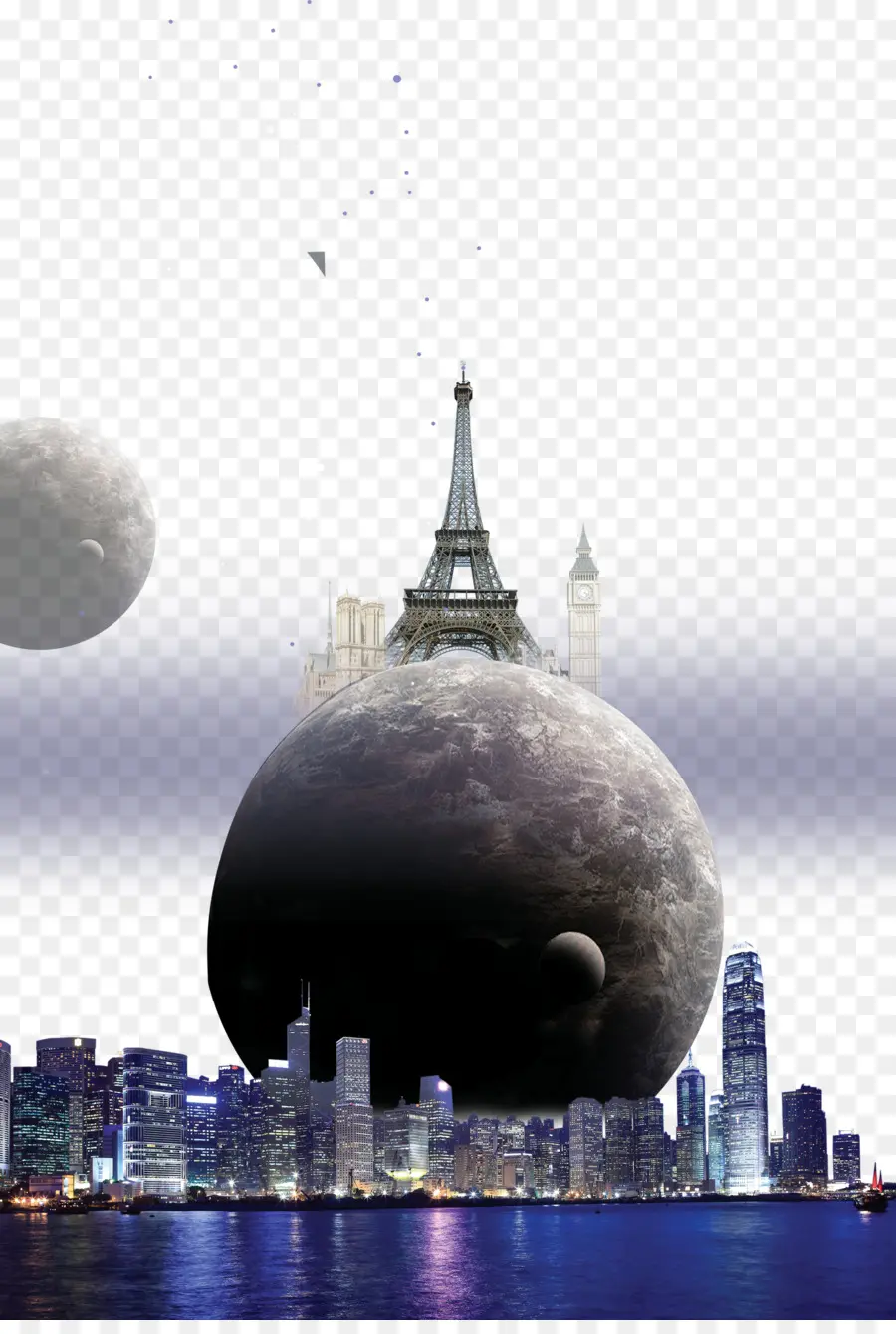 Tour Eiffel，Lune PNG