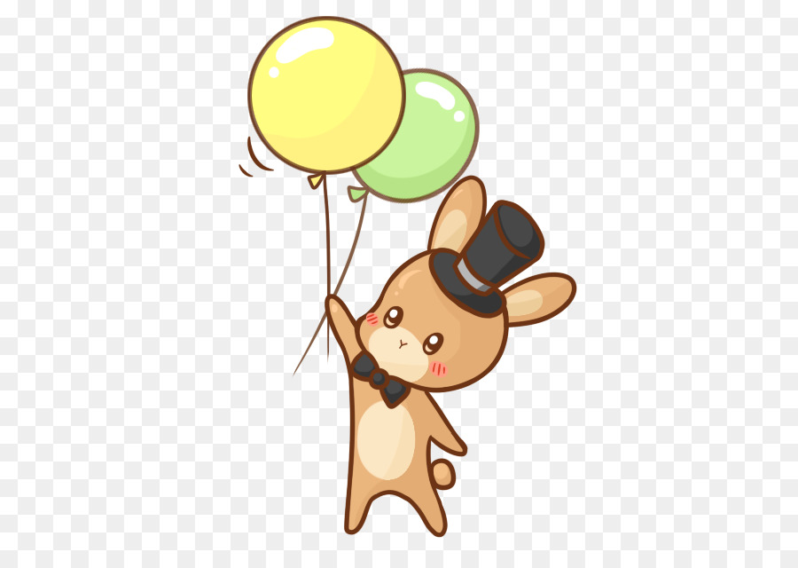 Lapin Avec Des Ballons，Chapeau Haut De Forme PNG