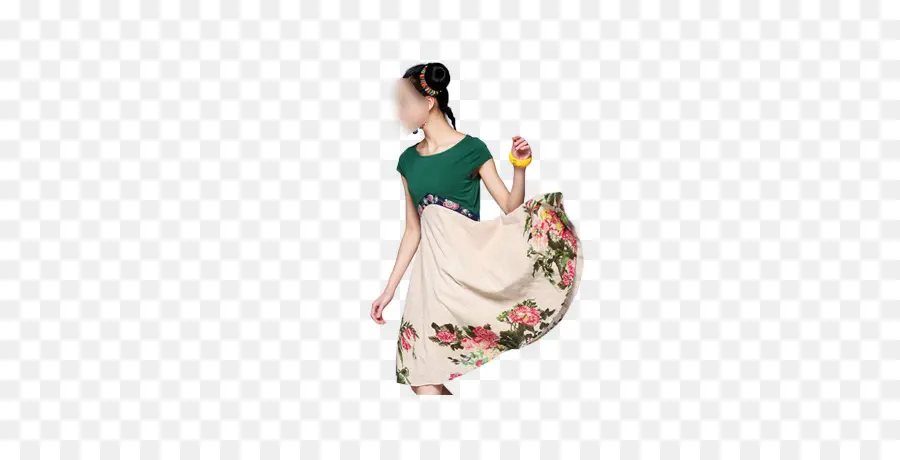 Femme En Robe à Fleurs，Robe Fleurie PNG