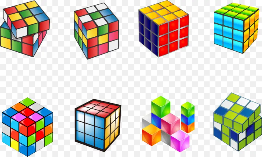 Les Rubik's Cubes，Coloré PNG