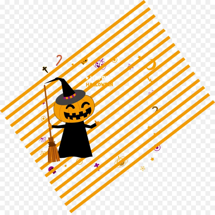 Sorcière Citrouille，Halloween PNG