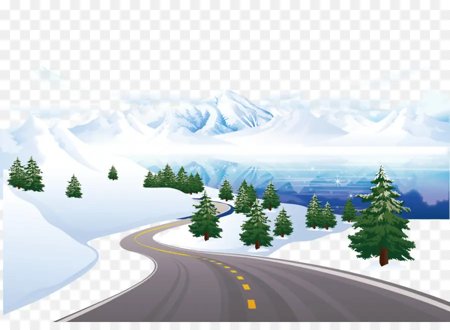 Route Enneigée，Hiver PNG