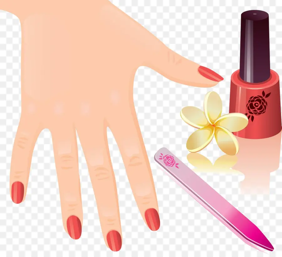 Vernis à Ongles Rouge，Manucure PNG