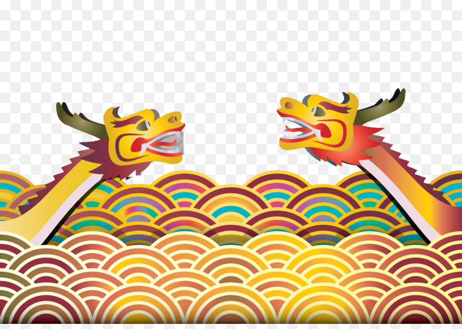 Bateau Dragon，Coloré PNG