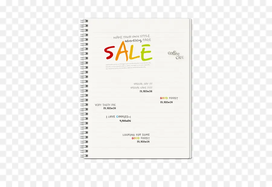 Soldes Cahier，Spirale PNG