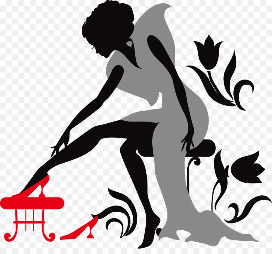 Femme Avec Chaussure，Mode PNG