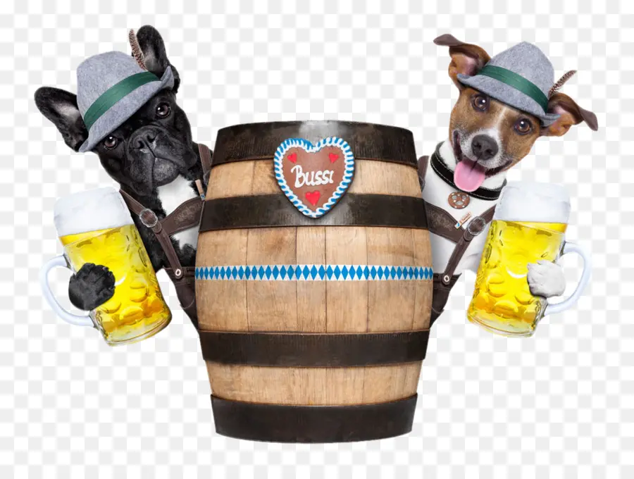 Chiens Avec De La Bière，Baril PNG