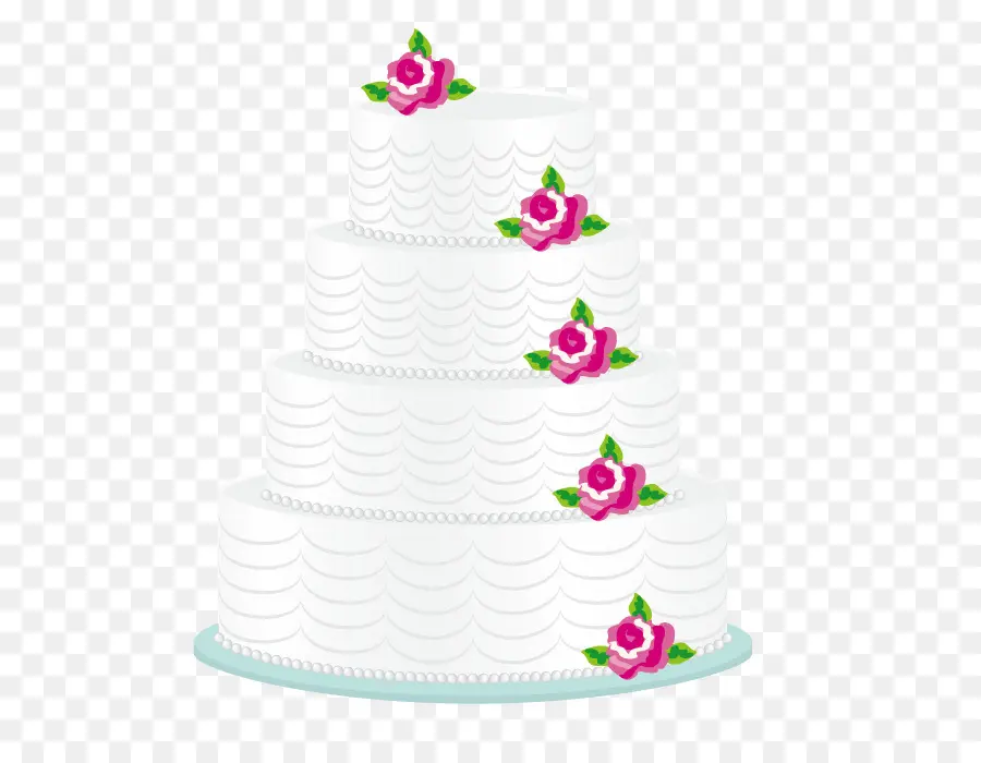 Gâteau De Mariage，Fleurs PNG