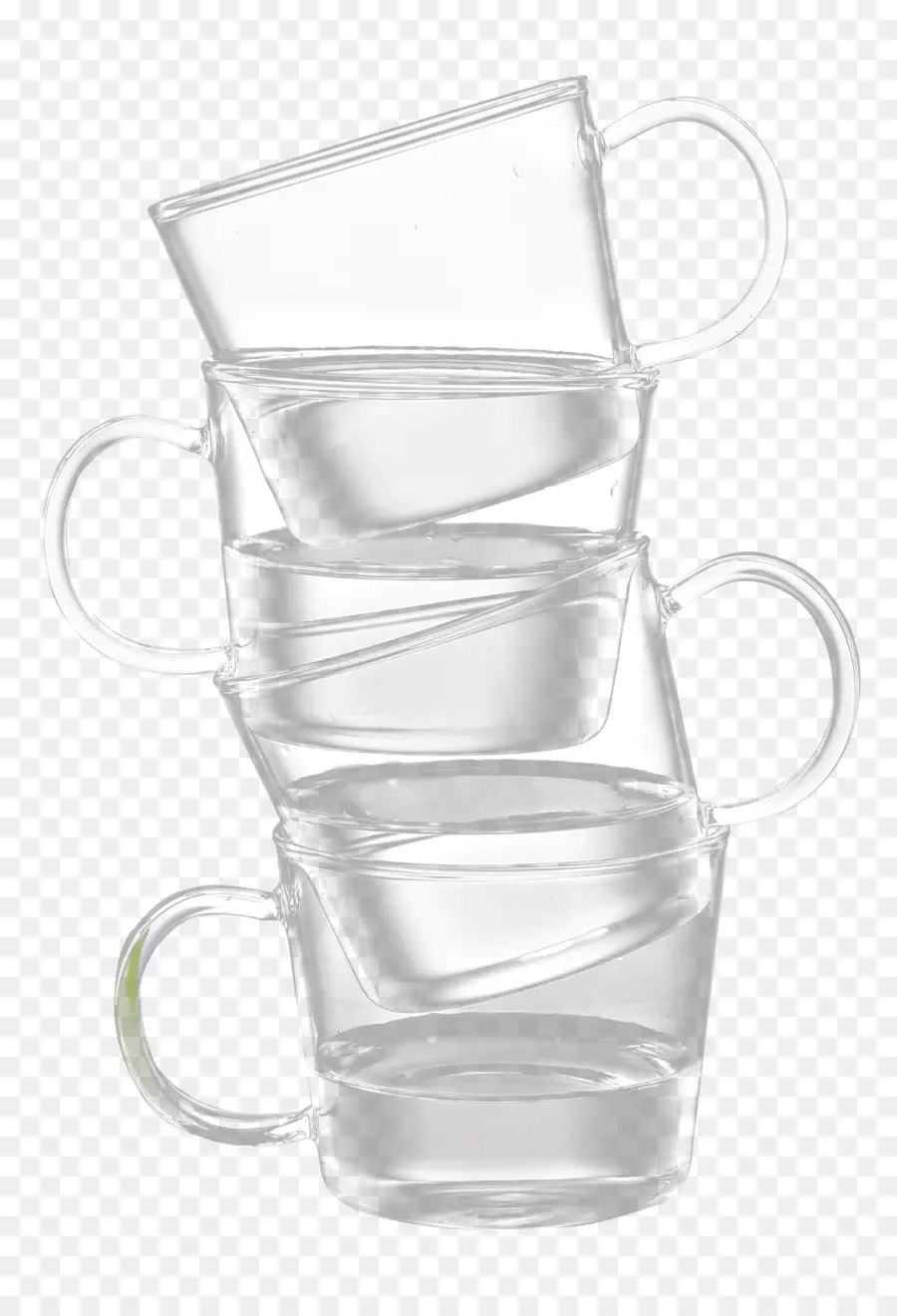 Tasses En Verre，Empilé PNG