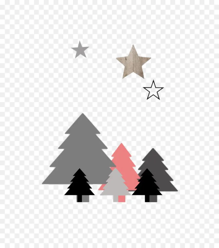 Arbres De Noël，Étoiles PNG