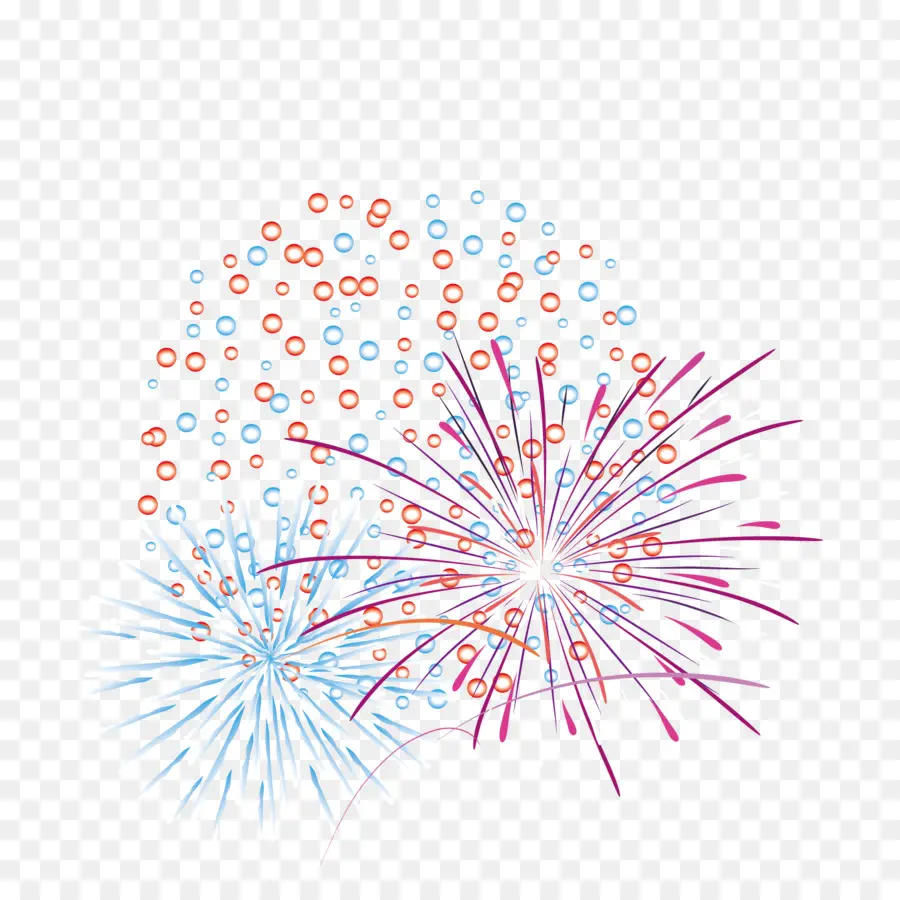 Feux D'artifice，Bleu PNG