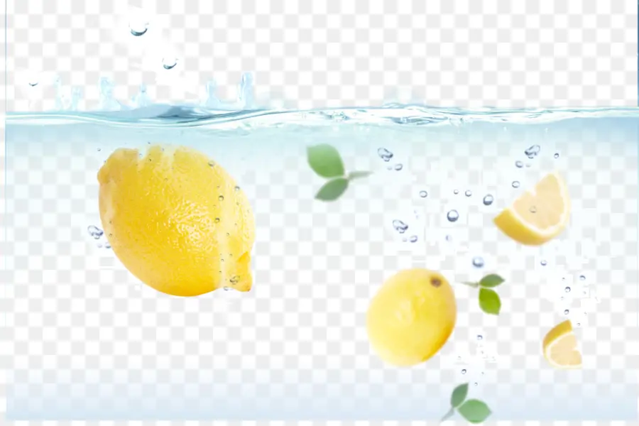 Citrons Dans L'eau，Éclabousser PNG