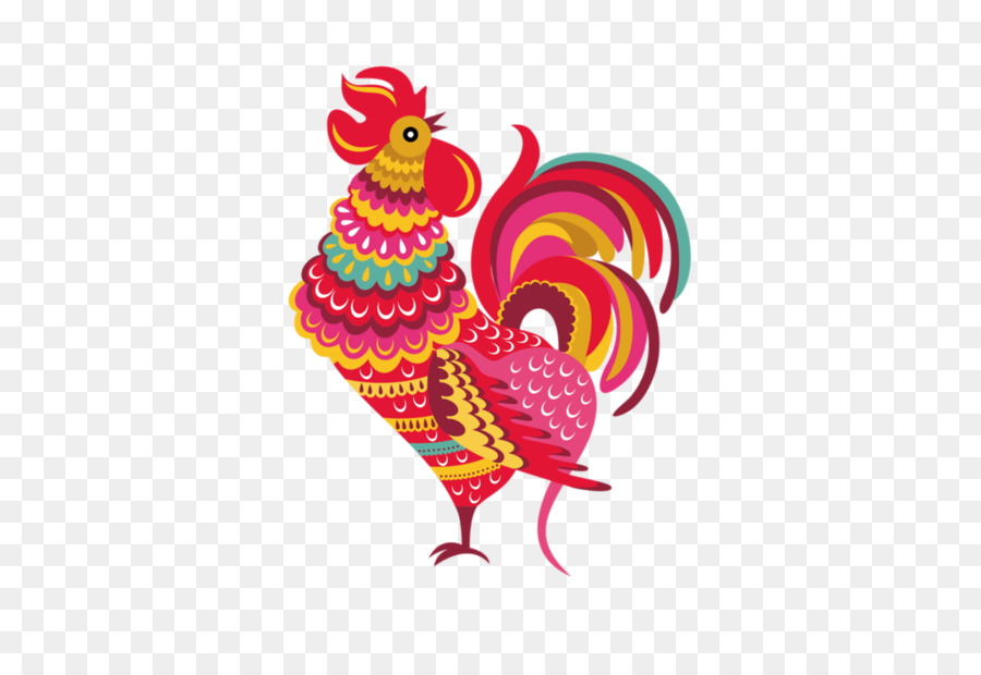 Coq Coloré，Nouvel An Chinois PNG