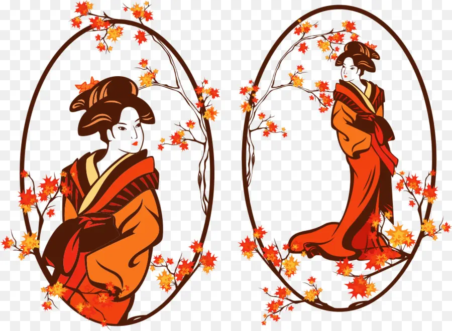 Geisha，Kimono PNG