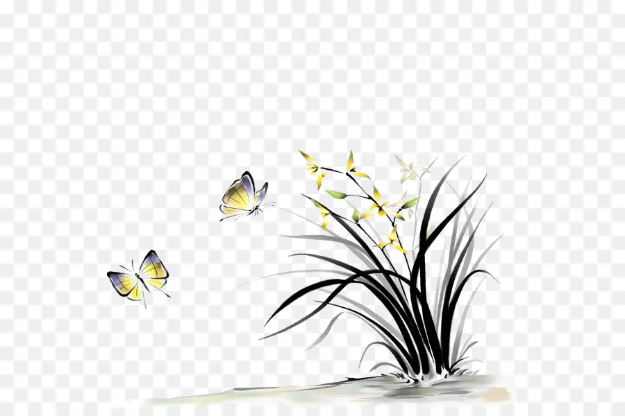 Papillons Et Fleurs，Fleurs PNG