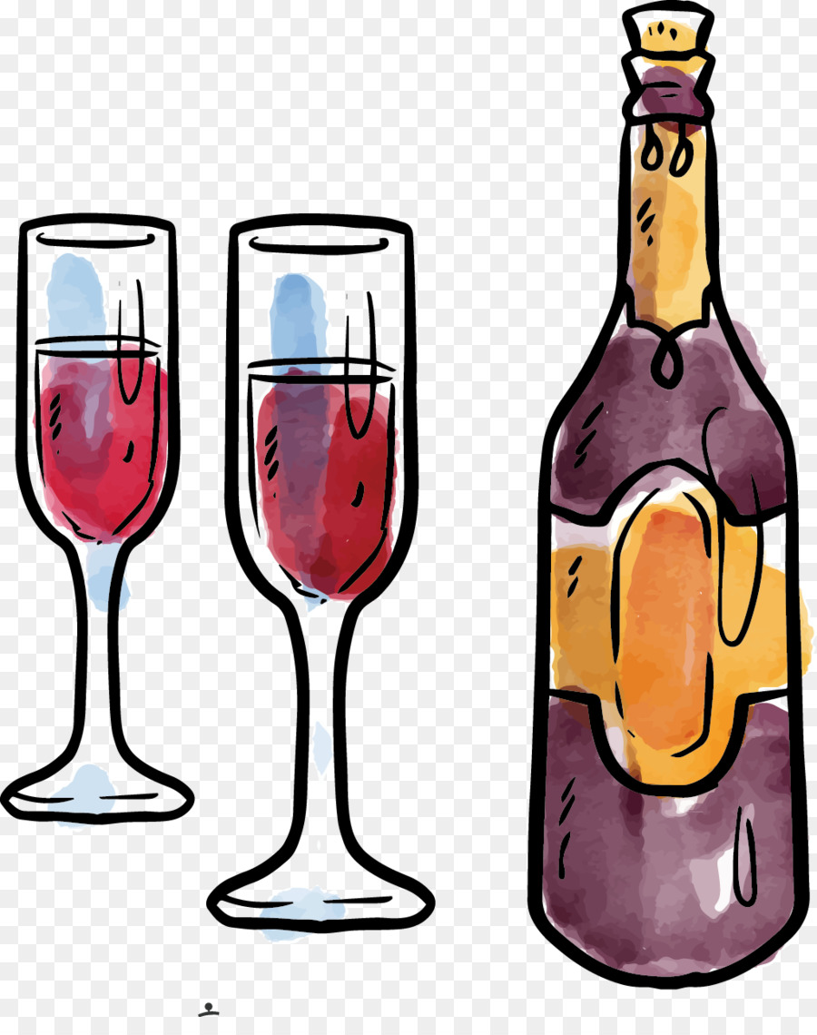 Bouteille De Vin，Lunettes PNG