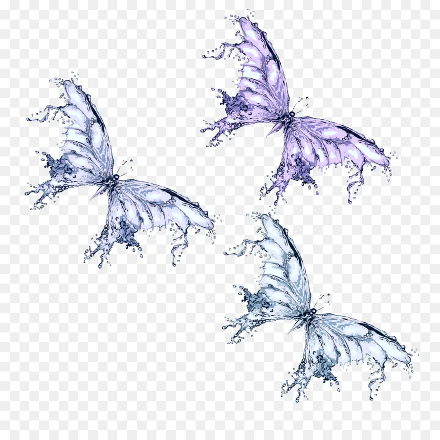 Papillons，Eau PNG