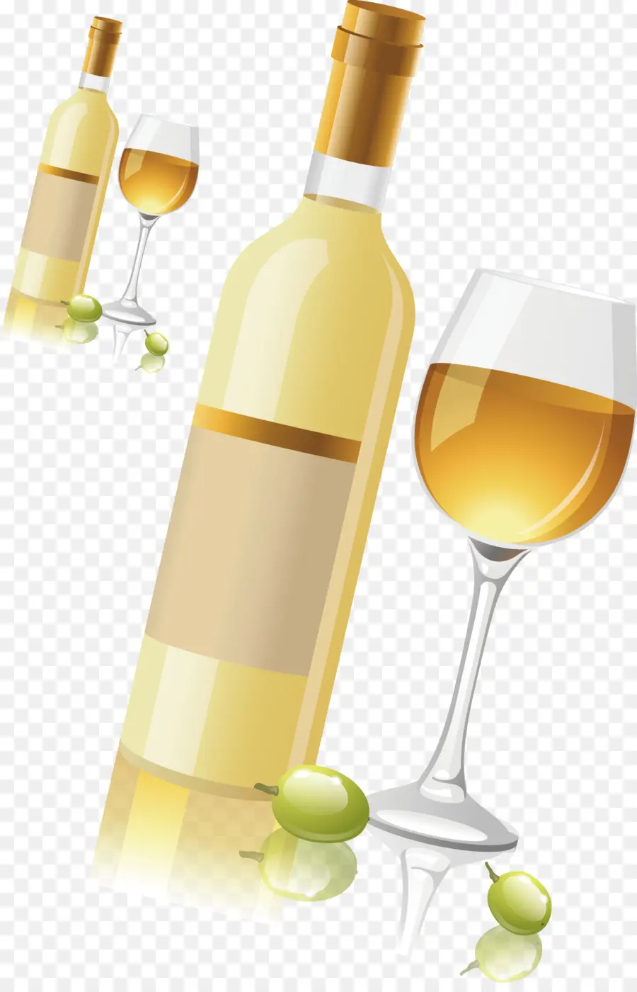 Bouteille De Vin Et Verre，Vin Blanc PNG