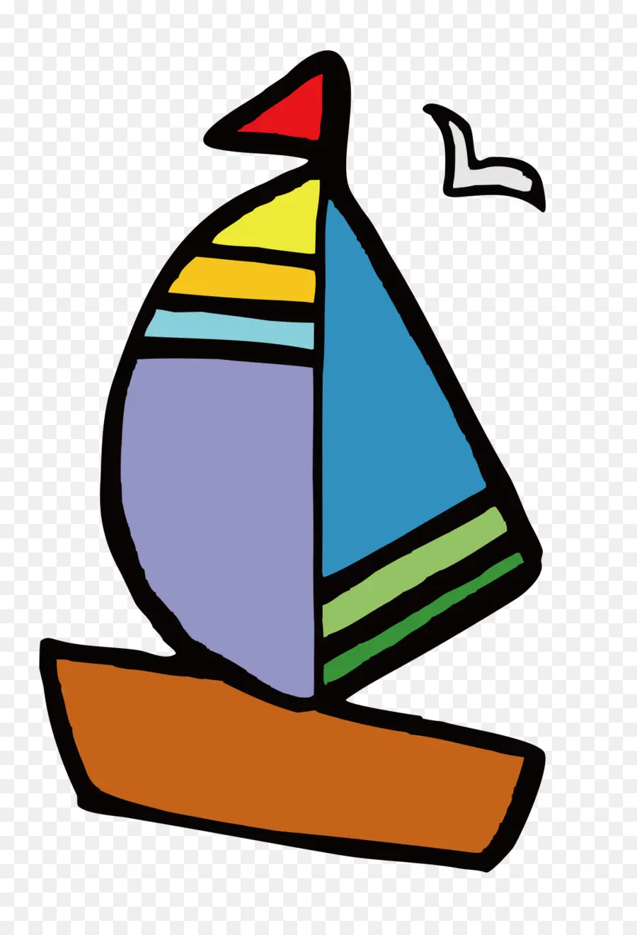 Voilier Coloré，Voiles PNG