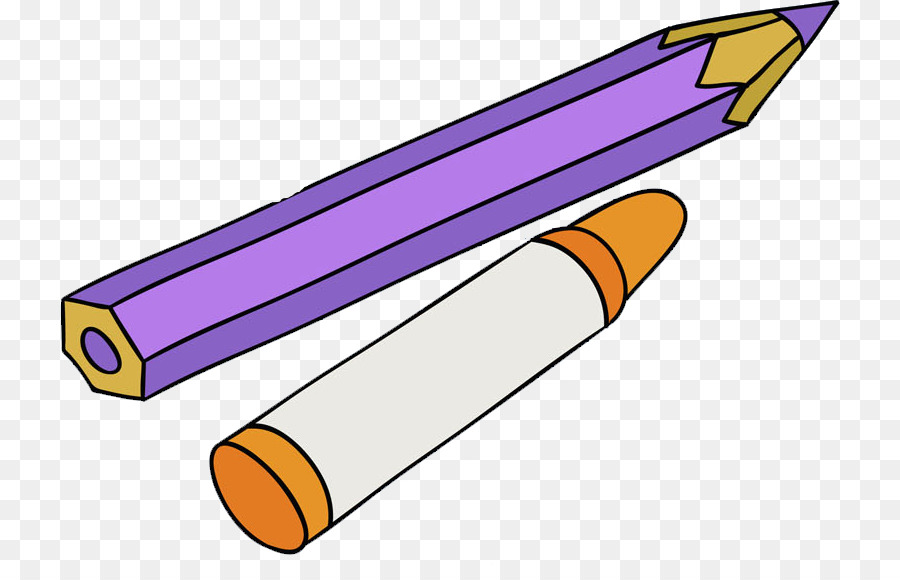 Crayon Violet Et Crayon Orange，Dessin PNG